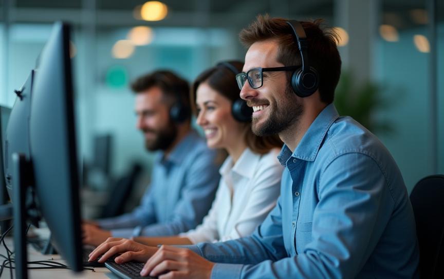 Team di supporto tecnico di ReteVeloce in ufficio