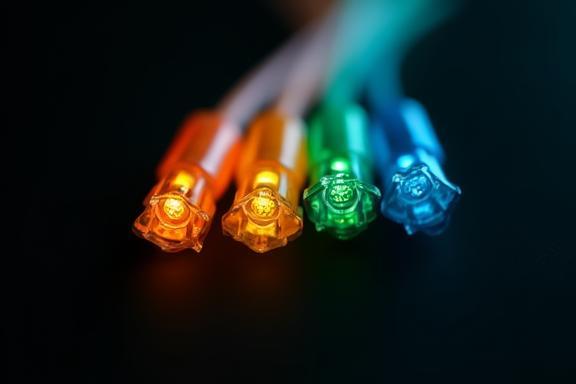 Cavi fibra ottica in primo piano